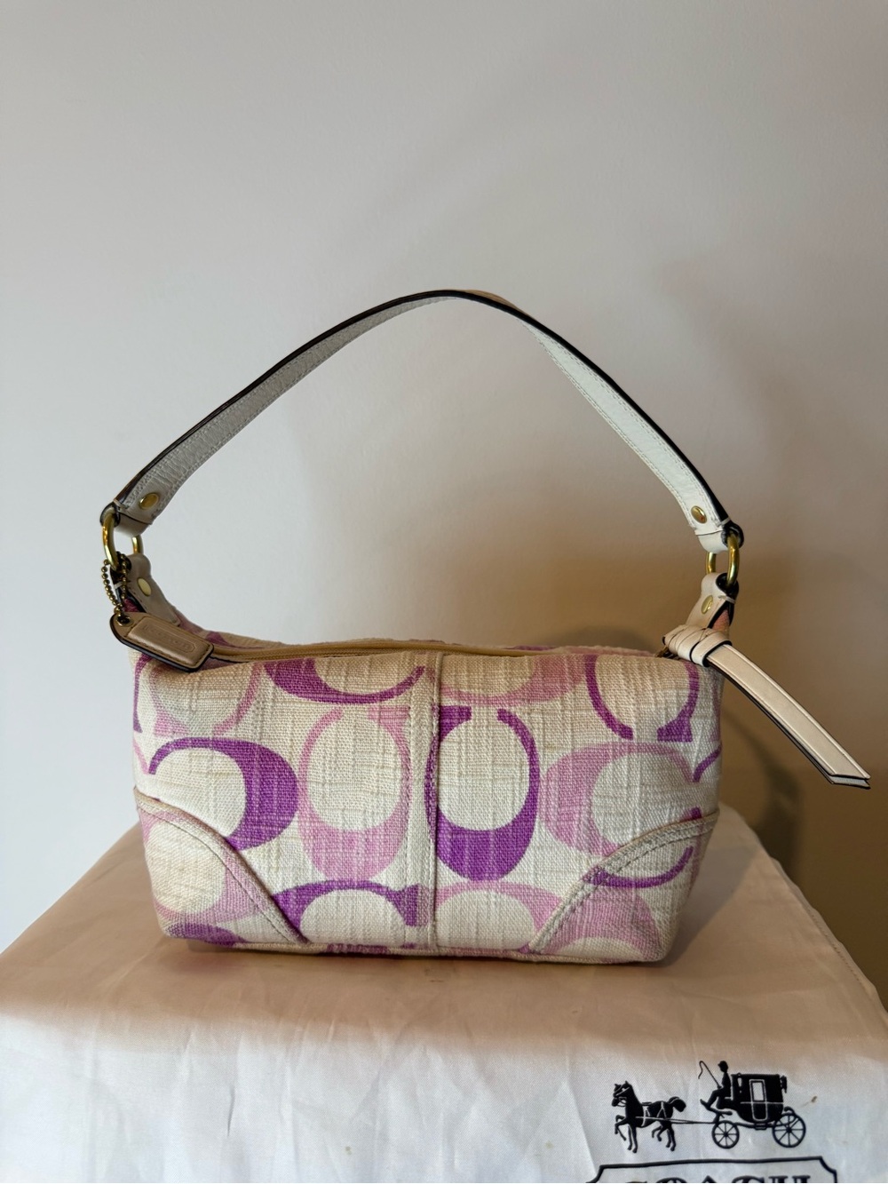 ULTRA RARE! Coach (2008) Carly Mini Baguette Shoulder Bag- Pink